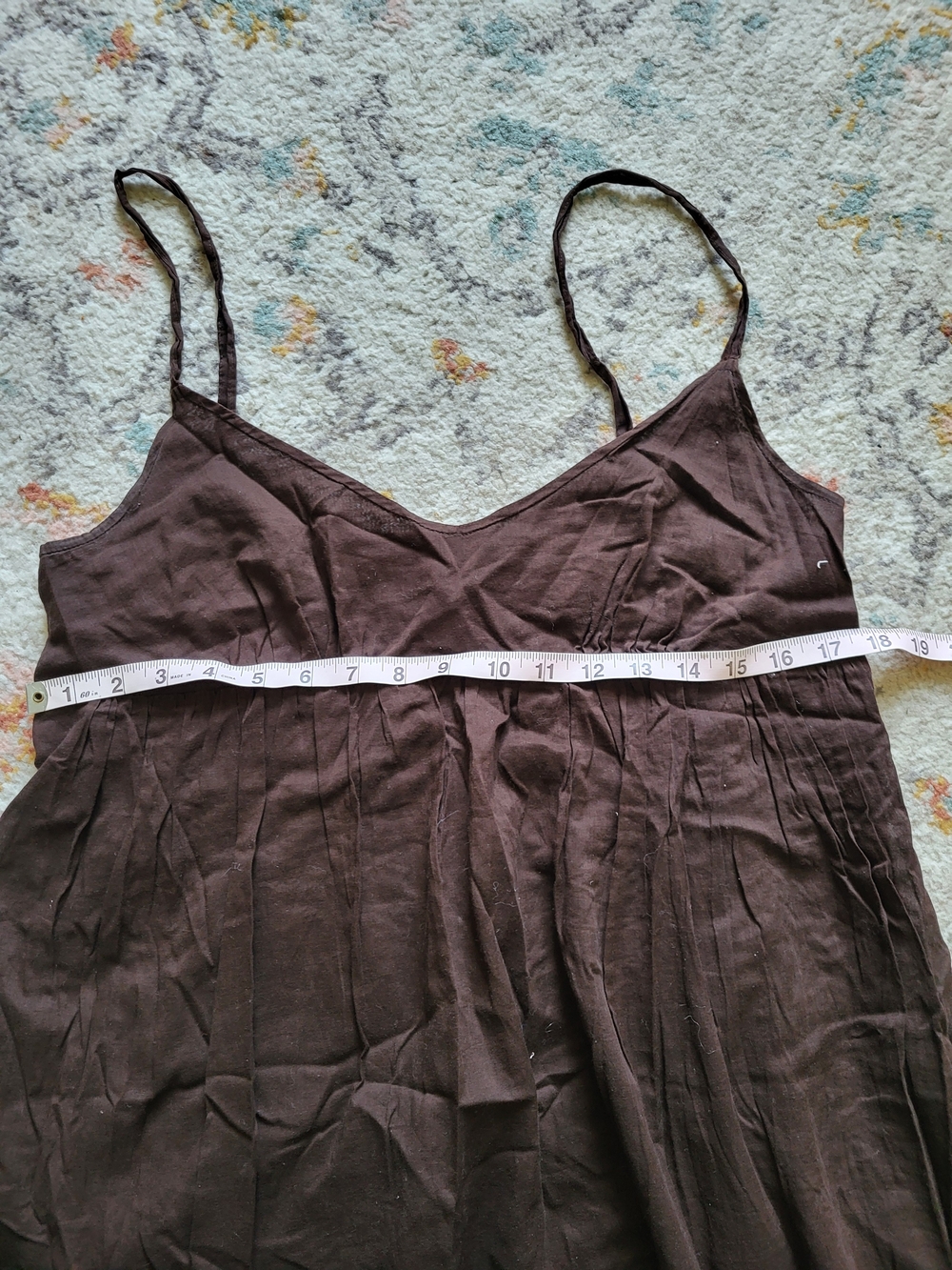 Vintage J. Crew 100% Cotton Brown Babydoll Midi Dress - Picture 4 of 5